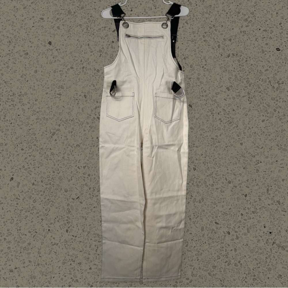 Off white Overalls with Black Straps